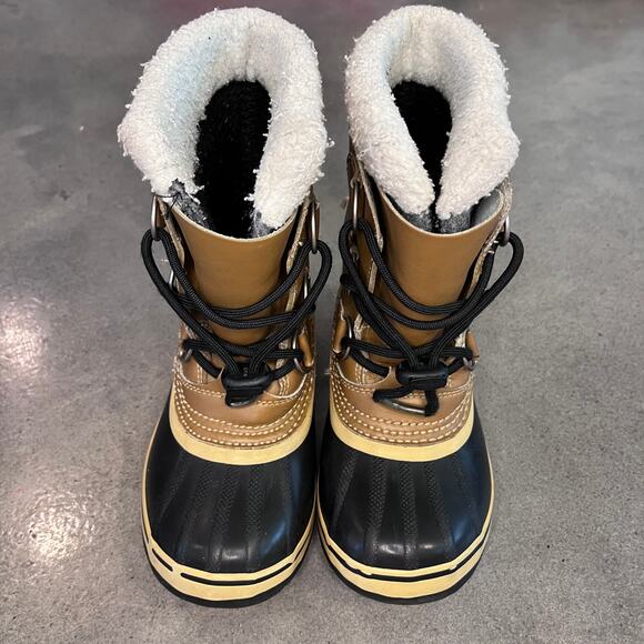 Sorel Caribou Brown Black Winter Snow boots Youth girls size 13 shoes waterproof - Picture 2 of 8